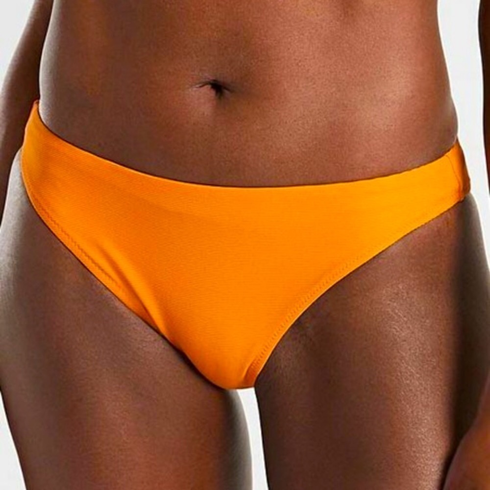 Athleta Bikini Bottom NWT Orange Ribbed Size Large